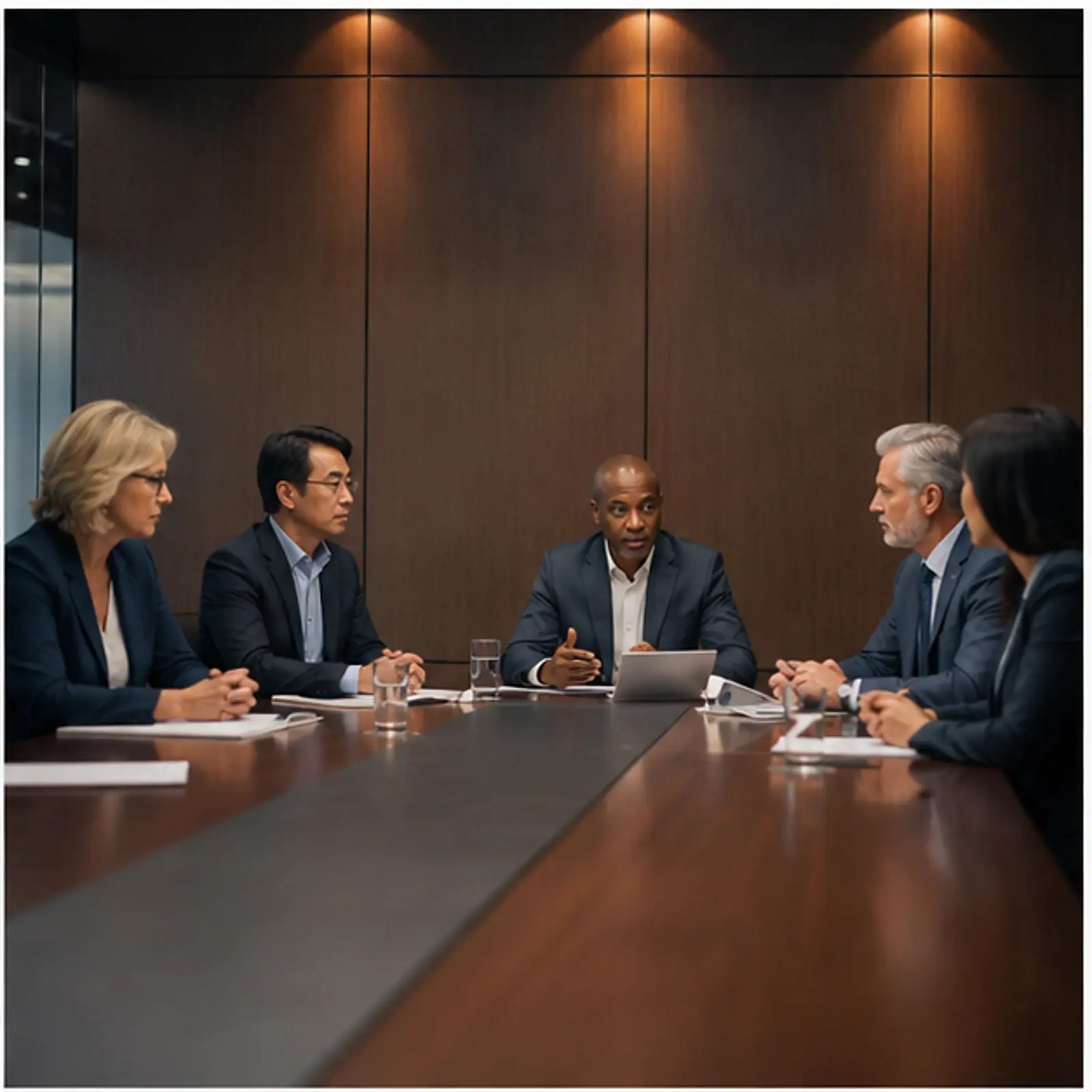 Business team reviewing an AI-enabled work process