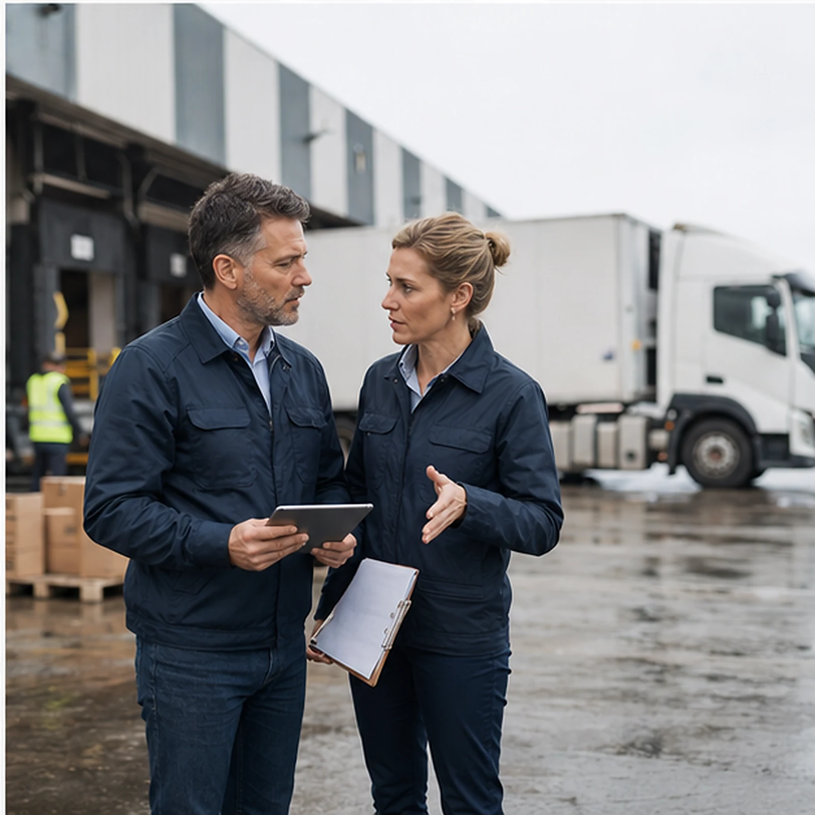 Logistics team coordinating warehouse operations
