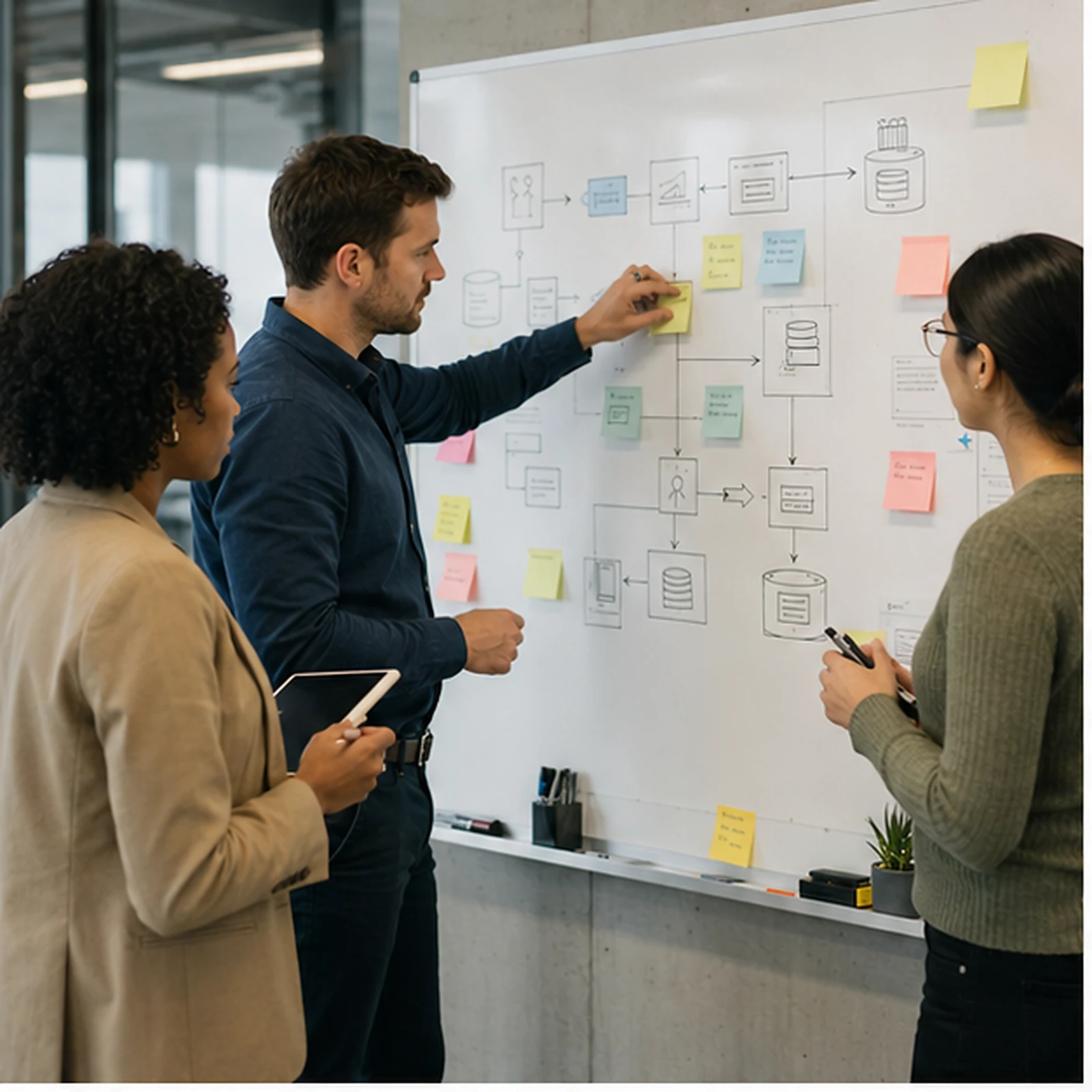 Operations team mapping an AI automation opportunity