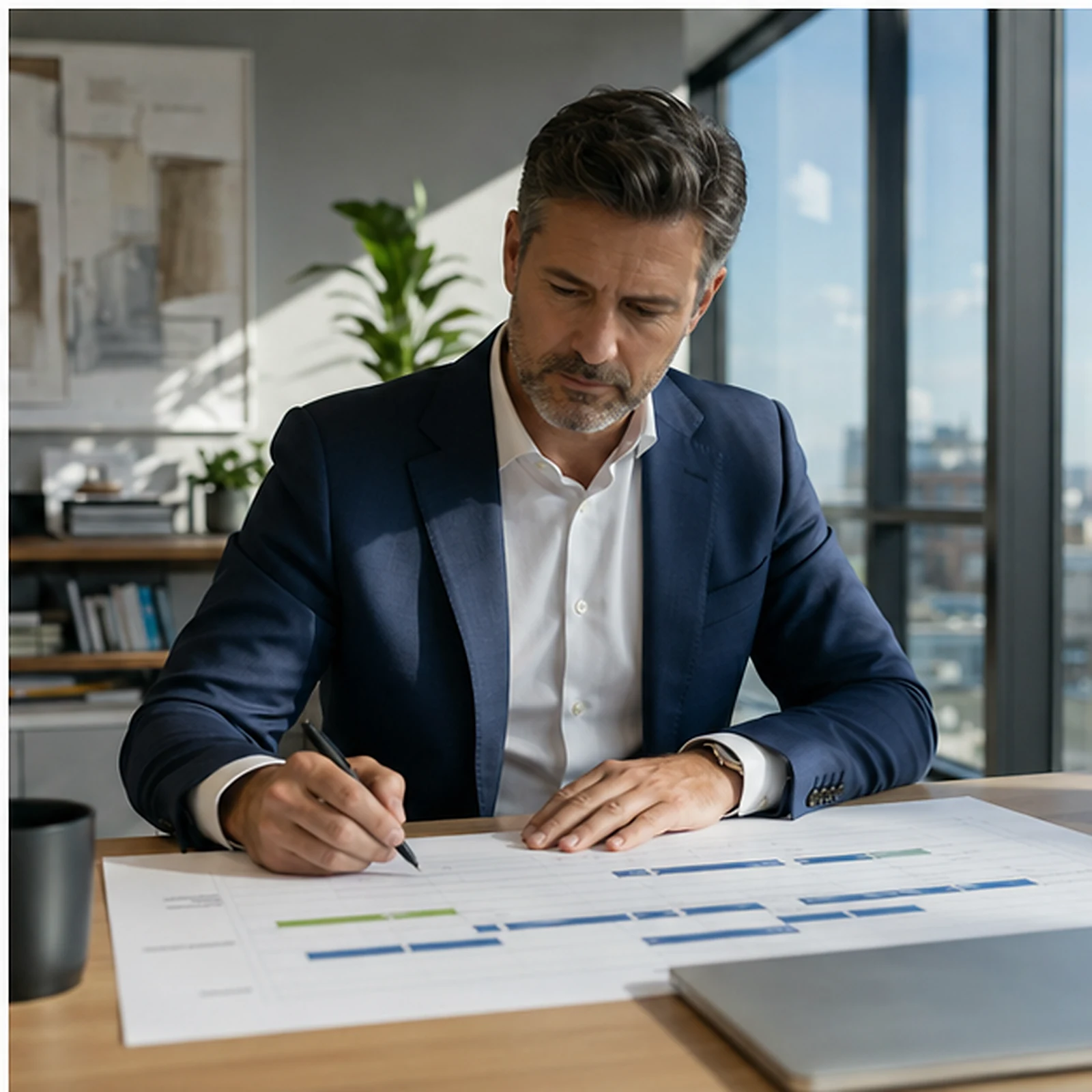 Executive preparing a technology roadmap