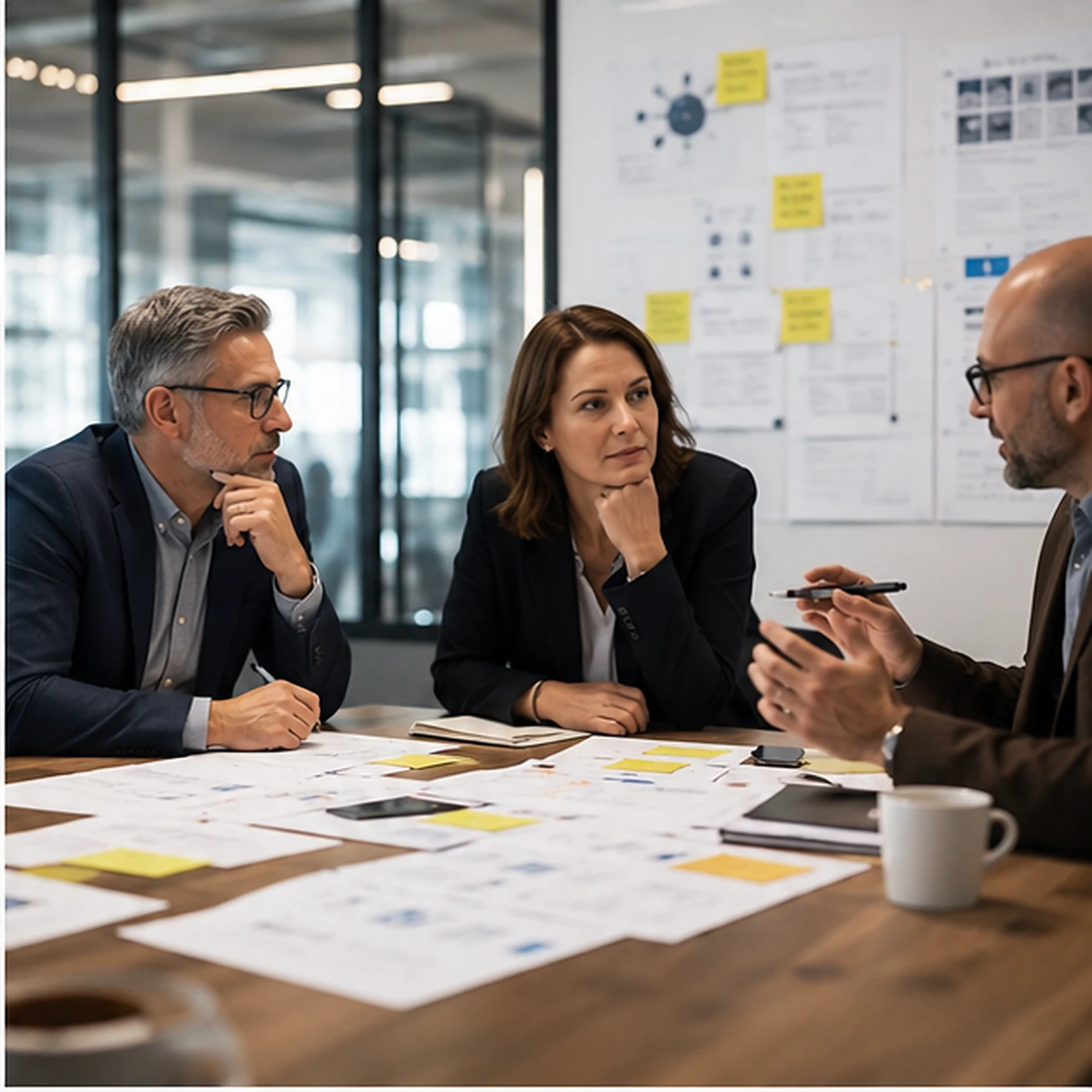 Business and technology leaders in a working session