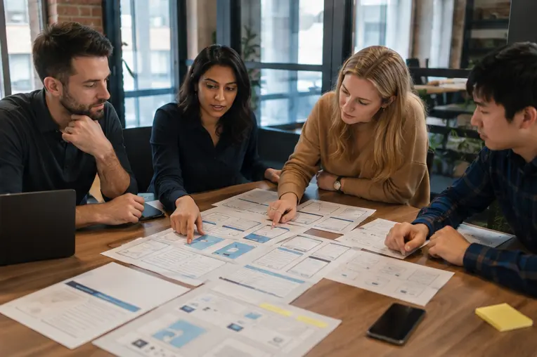 Software product team mapping a digital experience